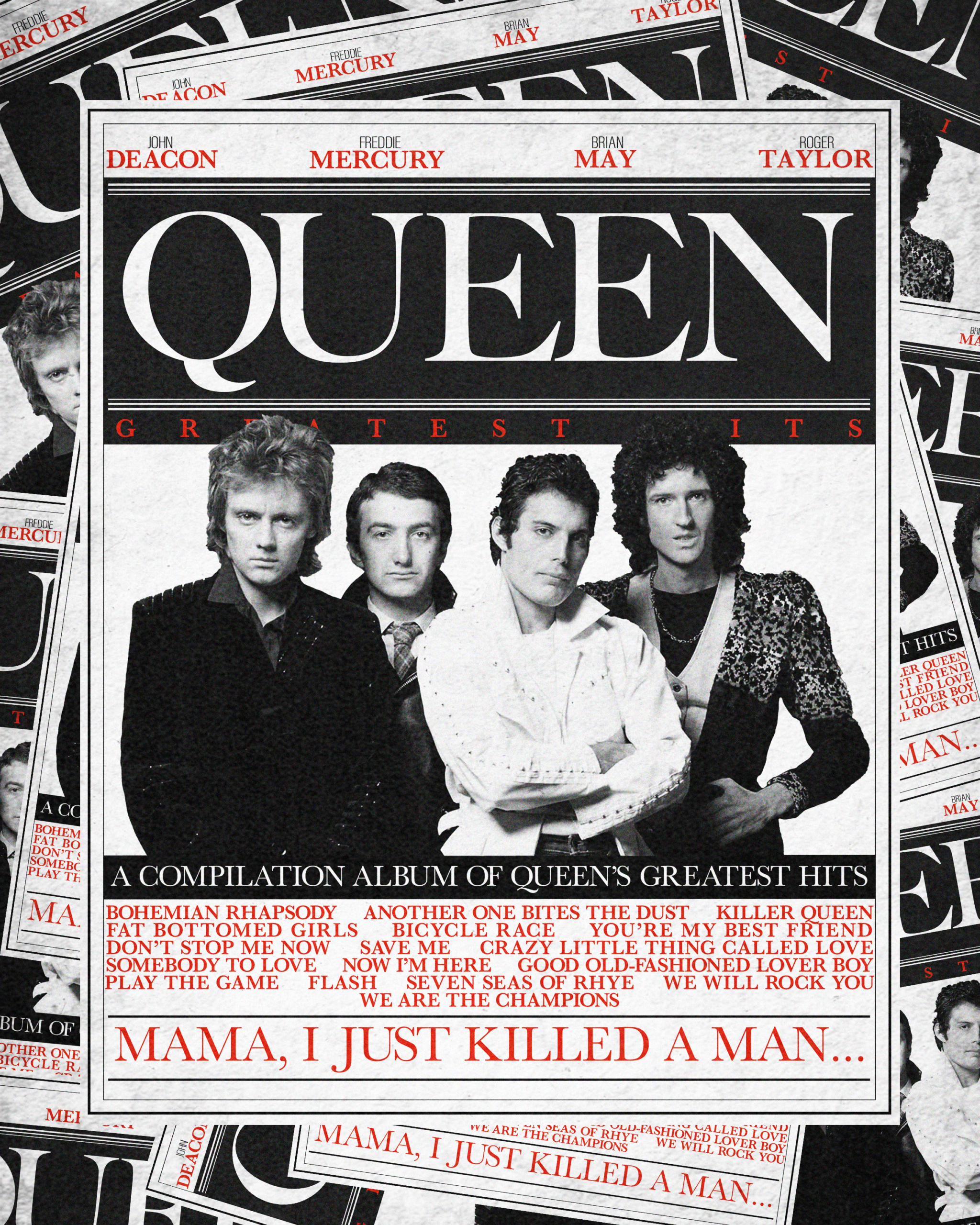 queen greatest hits full poster